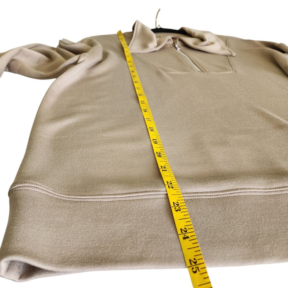 LOFT Womens Quarter Zip Pullover Sweater Size Small Tan Slinky Cozy Comfy Lounge - Picture 8 of 8